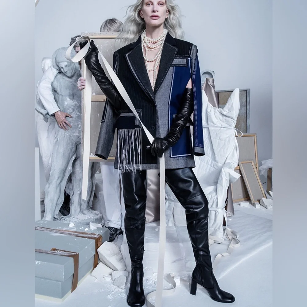 Zara Atelier Limited Edition Thigh High Leather Heeled Boots - Picture 7 of 8